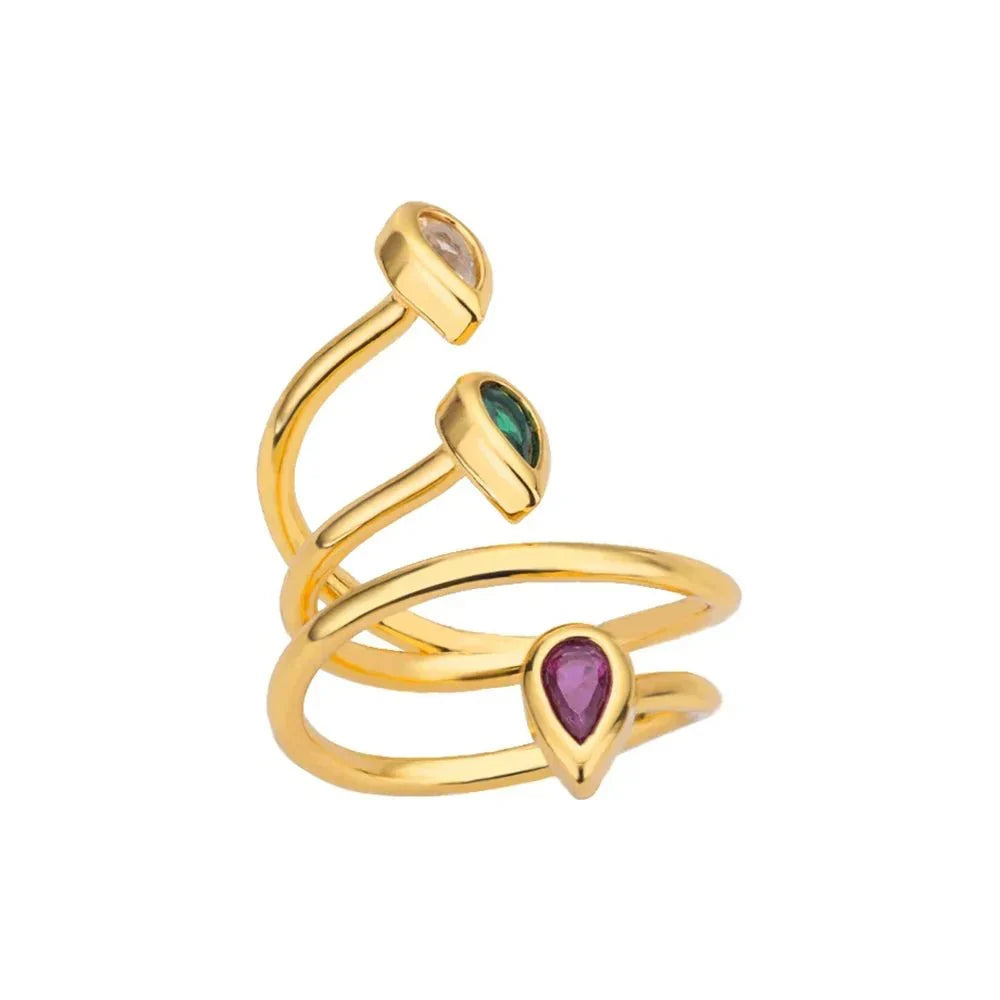 Skanto | Adjustable Multi-Color Water Drop Rings