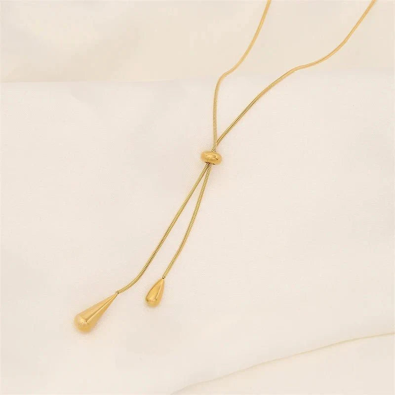 BowLift | Adjustable Pull Droplet Lariat Necklace and Earrings