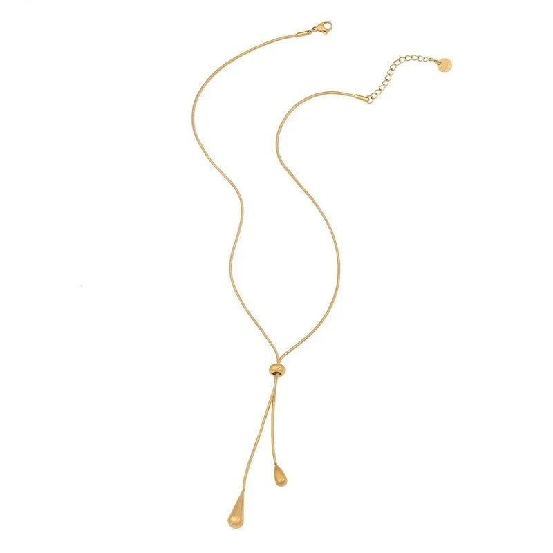 BowLift | Adjustable Pull Droplet Lariat Necklace and Earrings