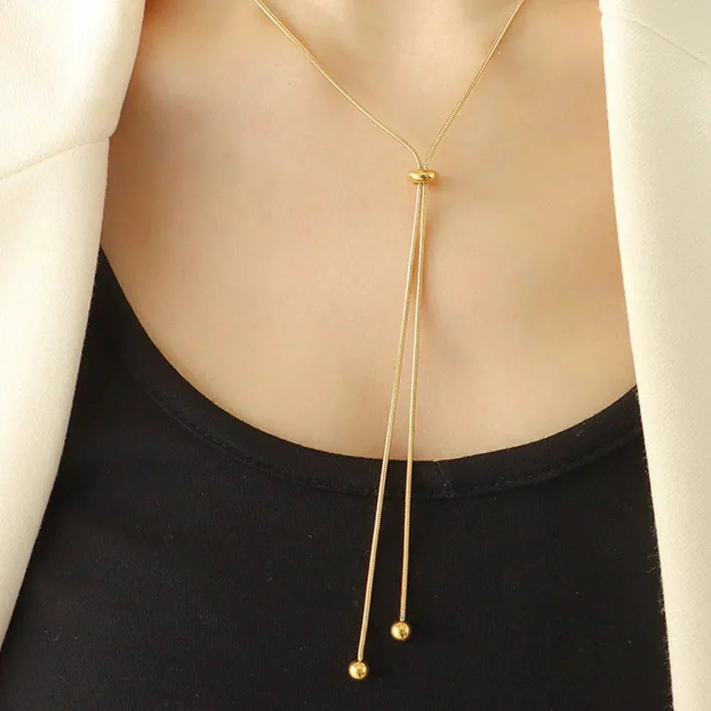 Skanto | Adjustable Snake Chain Lariat Necklace