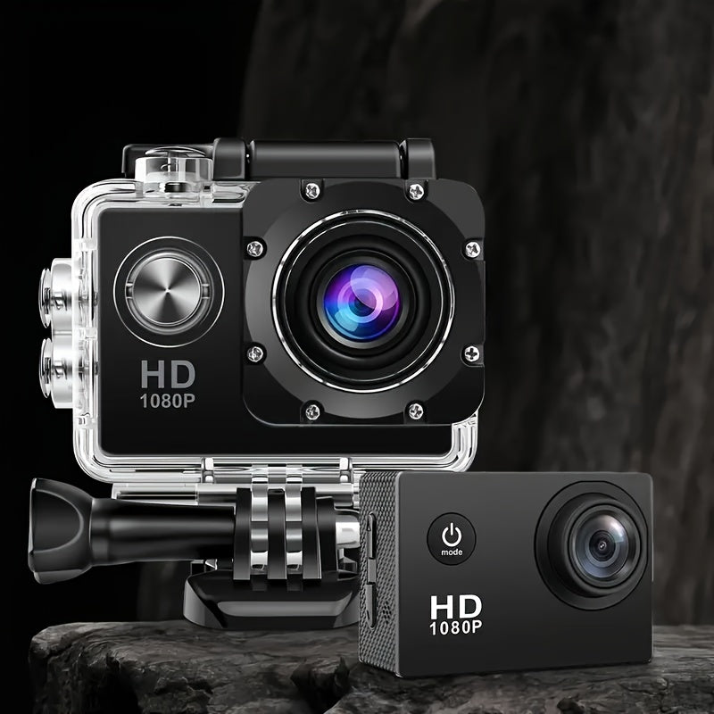 Action camera with HD video and wide-angle lens