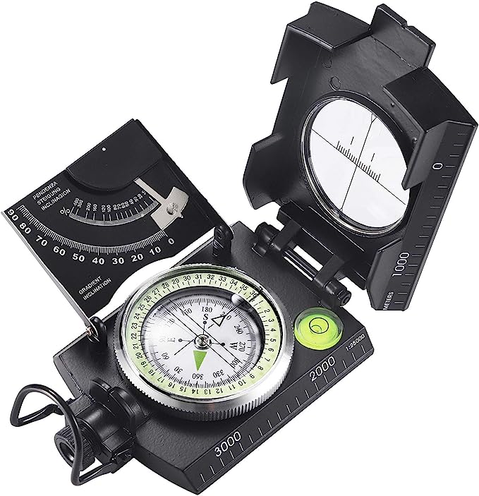 BowLift | Military Compass | Waterproof Aluminum Alloy | Clinometer & Sighting Lens | Survival, Camping & Hiking