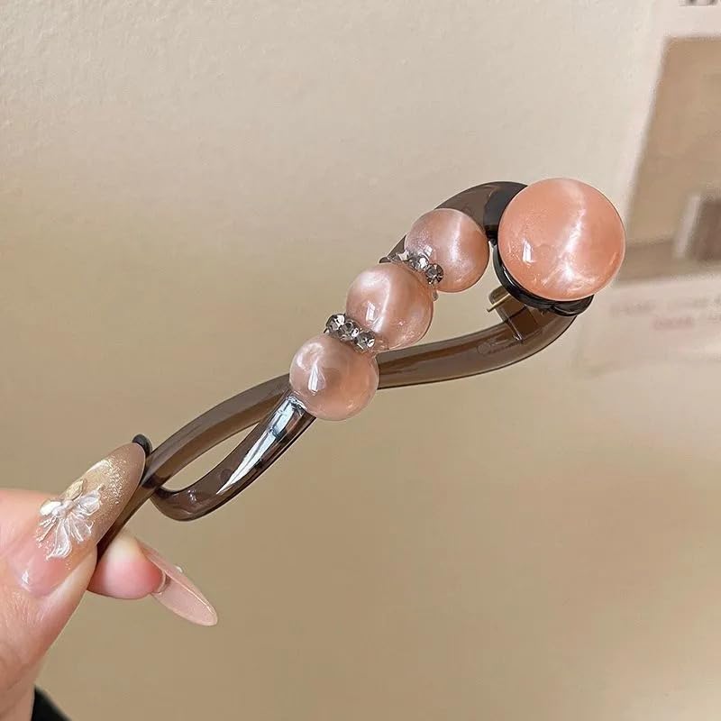 Elegant Rose Pearl Twist Hair Clip Bowlift