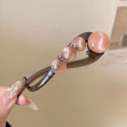 Elegant Rose Pearl Twist Hair Clip Bowlift