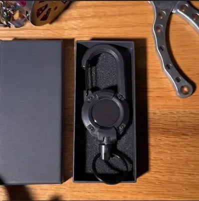 BowLift | Heavy-Duty Tactical Retractable Keychain – Multi-Use Outdoor Carabiner Tool