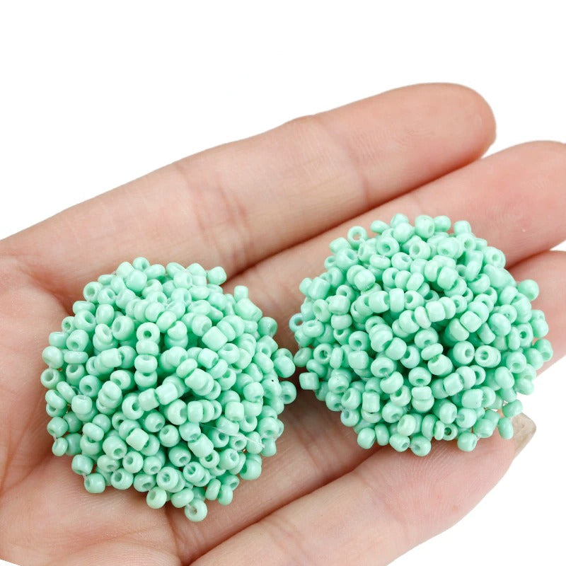 Skanto | Handmade Multicolor Pearl Pompom Stud Earrings