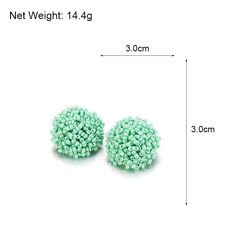 Skanto | Handmade Multicolor Pearl Pompom Stud Earrings