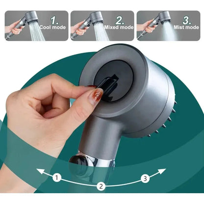HydroPower Shower Head – High-pressure shower head with 3 spray modes and massage brush