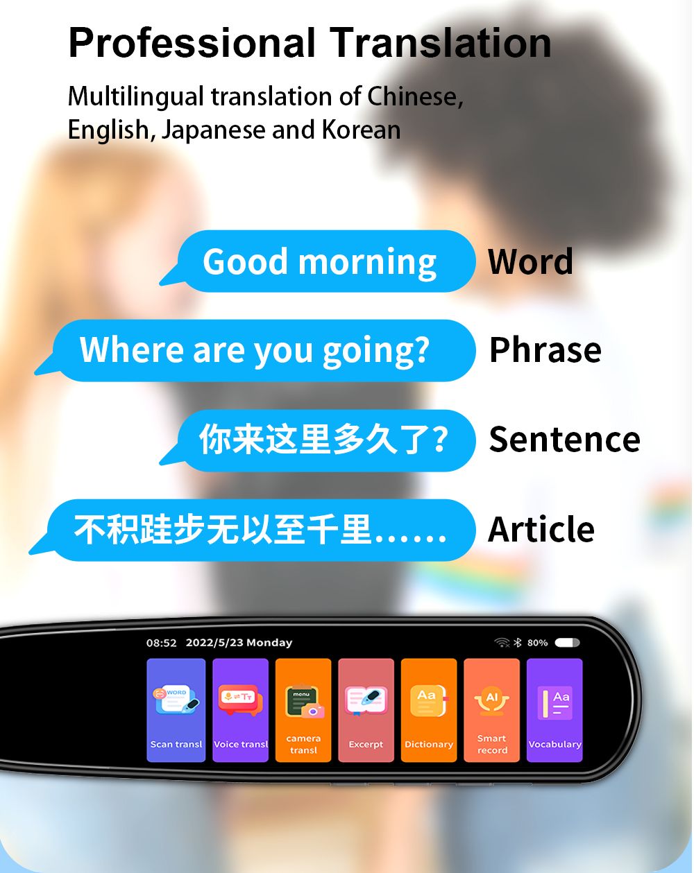 BowLift | Precision 112-Language Translation & Reading Pen – Instant Text & Speech Translator