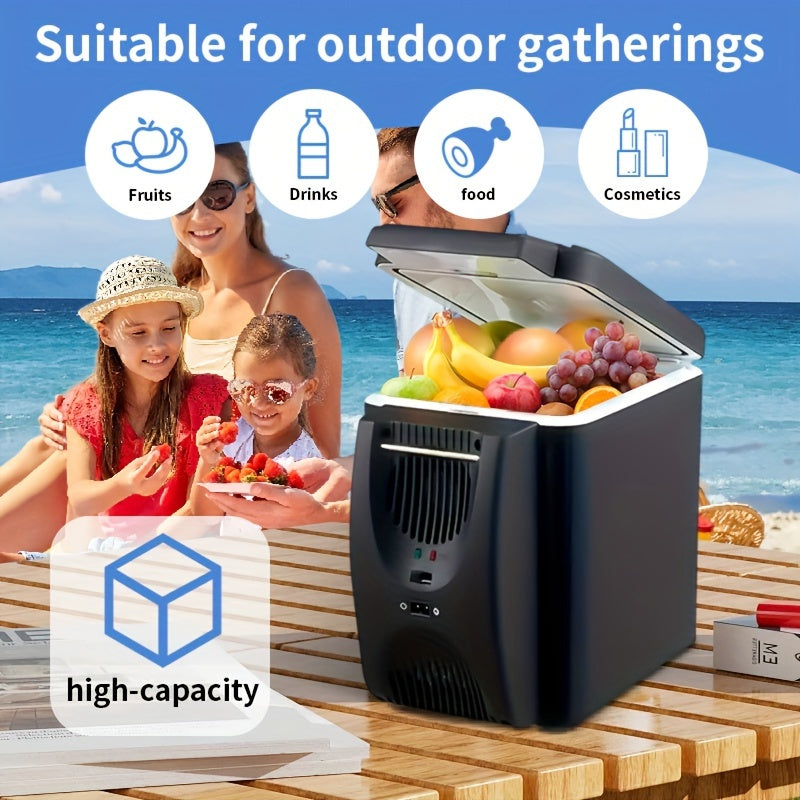 Compact 6L Portable Mini-Fridge for Cars – DC 12V Electric Cooler for Drinks, Seafood, and Fruit, ideal for Travel and Outdoor Adventures