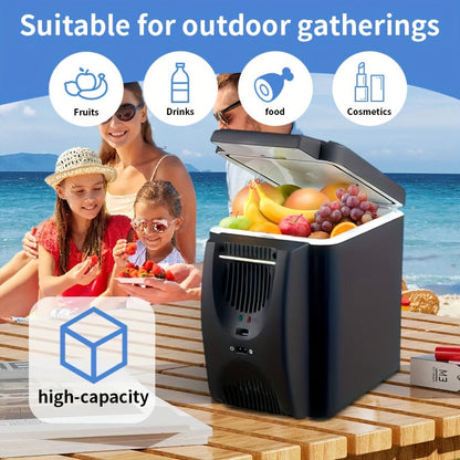 Compact 6L Portable Mini-Fridge for Cars – DC 12V Electric Cooler for Drinks, Seafood, and Fruit, ideal for Travel and Outdoor Adventures