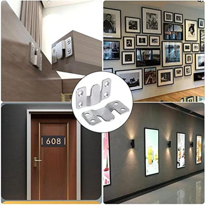BowLift | Interlock Hanging Clip — Stainless Steel Wall Art Hooks with Secure Hold (5 Pieces)