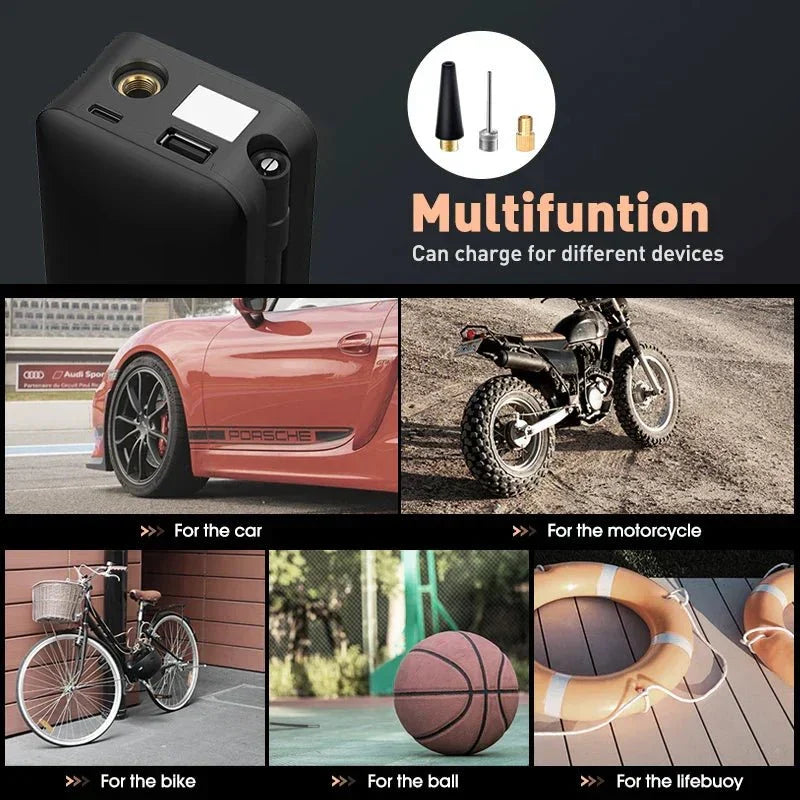 BowLift | AirGo Max – Portable Tire Inflator with Digital Display & 150 PSI Power