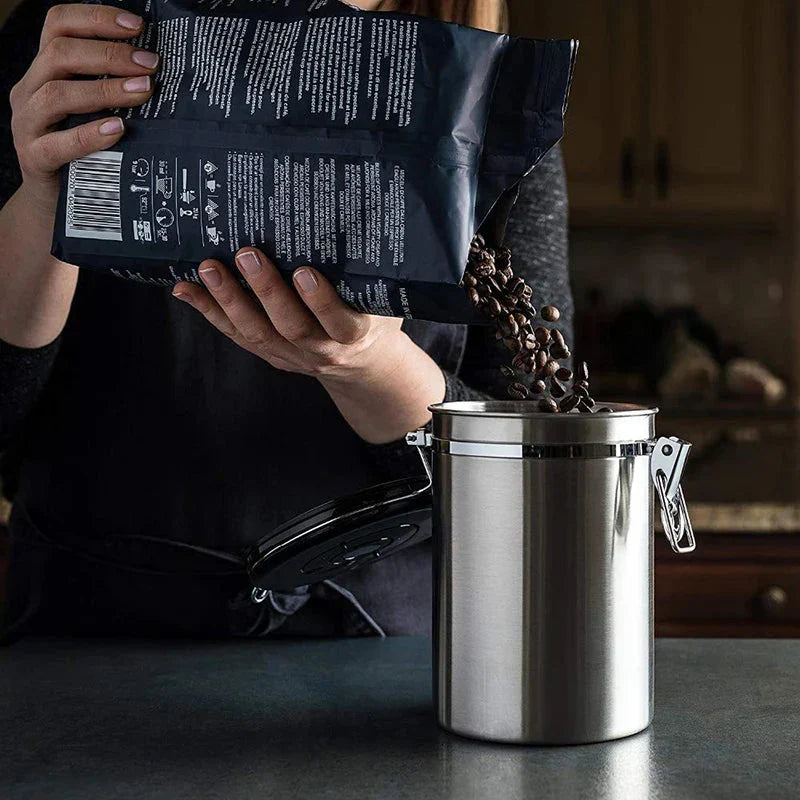 Airtight Coffee Container CO2 Valve Storage Canister with Scoop | Bowlift