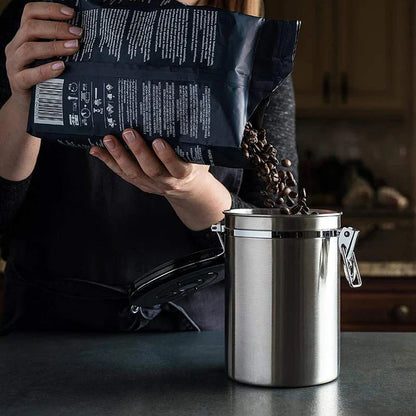 Airtight Coffee Container CO2 Valve Storage Canister with Scoop | Bowlift