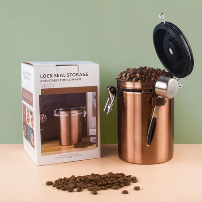 Airtight Coffee Container CO2 Valve Storage Canister with Scoop | Bowlift