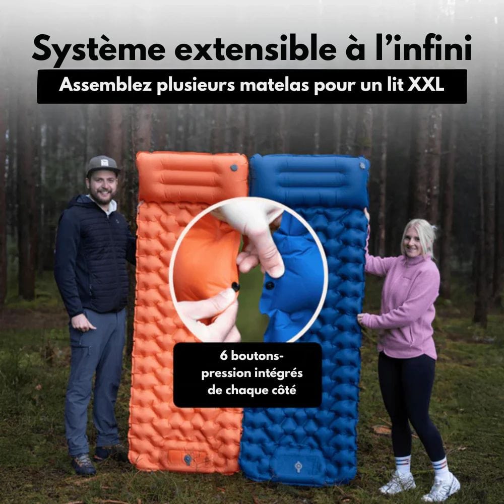 BowLift | AirTrek Mat – Inflatable Camping Mattress with Foot Pump & Built-In Pillow