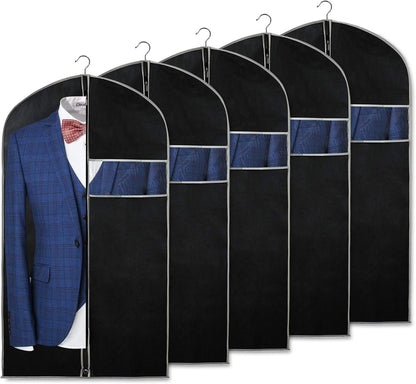 Brehn | Breathable Garment Protection Set – 5-pack Garment Covers with Window (1+1 FREE)