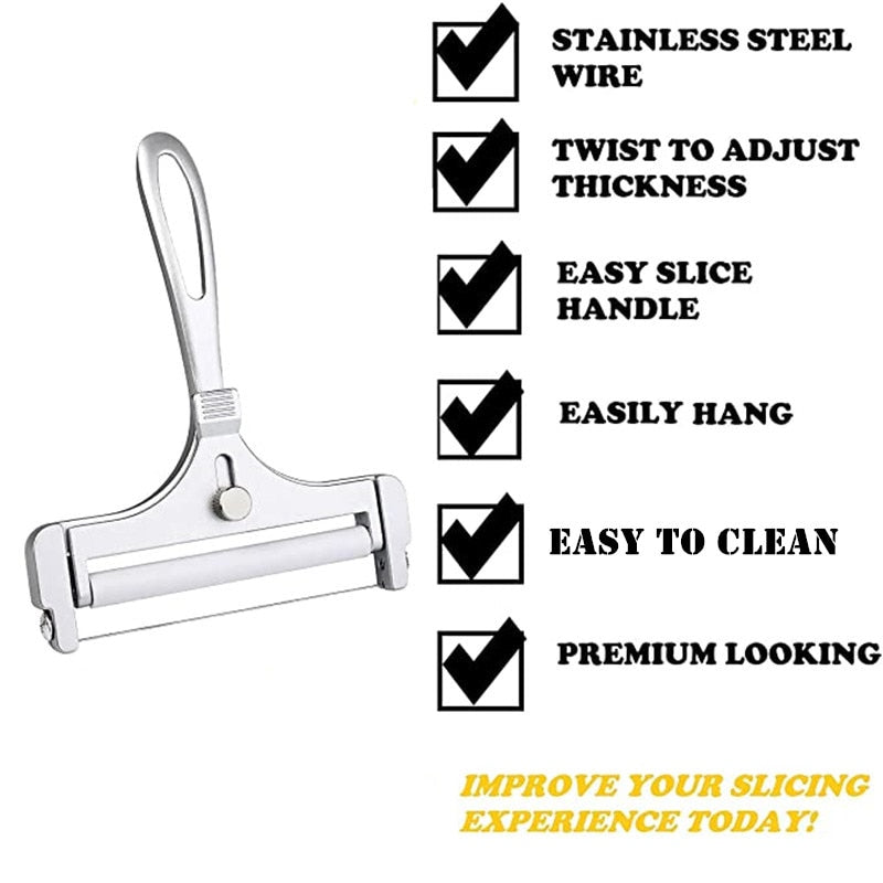 Aluminum Alloy Cheese Slicer Adjustable Thickness Kitchen Gadget | Bowlift