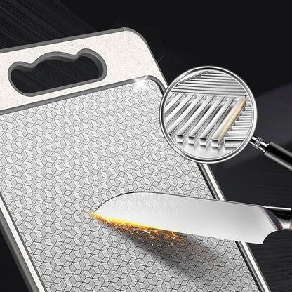 Kalsten | Dual-Sided Stainless Steel Cutting Board with Knife Sharpener