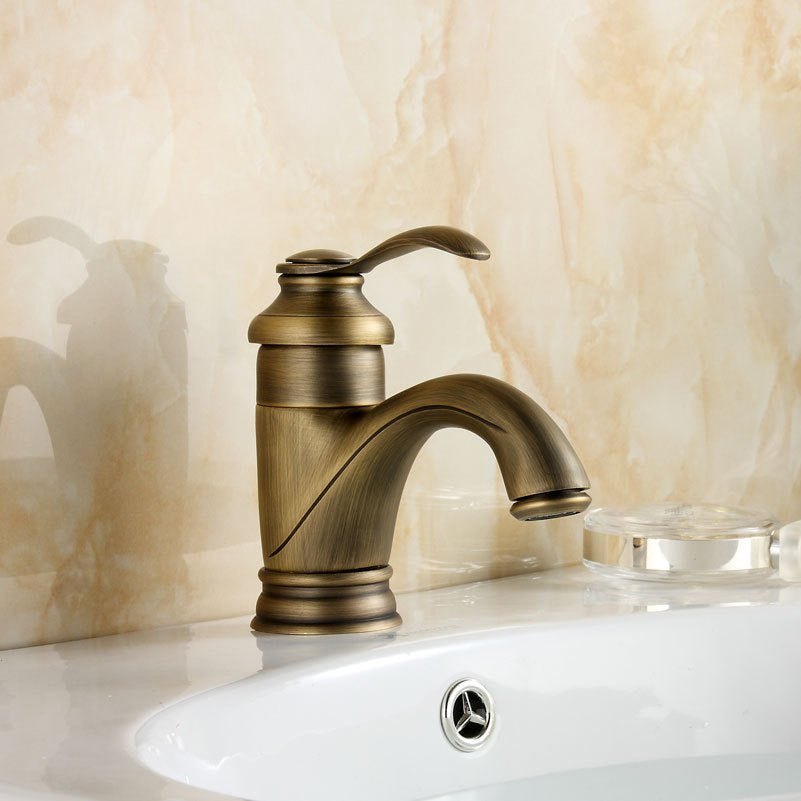 Antique Brass Faucet Bathroom Fixtures Mixer Tap Sink Faucet
