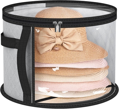 Large Clear Hat Storage Case – Wide-Brim Hat Organiser with Handles | Kalsten