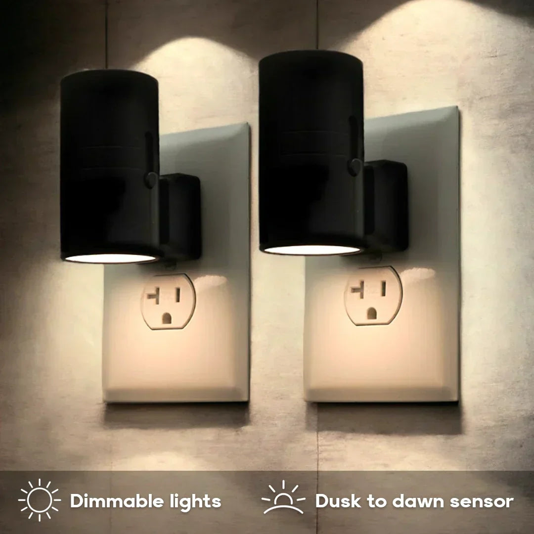 Skanto | Dimmbar plug-in nattlampe med bevegelsessensor - LED-lampe for soverom, ganger og trapper