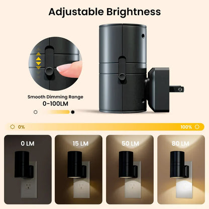 Skanto | Dimmable Plug-In Night Light with Motion Sensor - LED Light for Bedrooms, Hallways, and Stairs