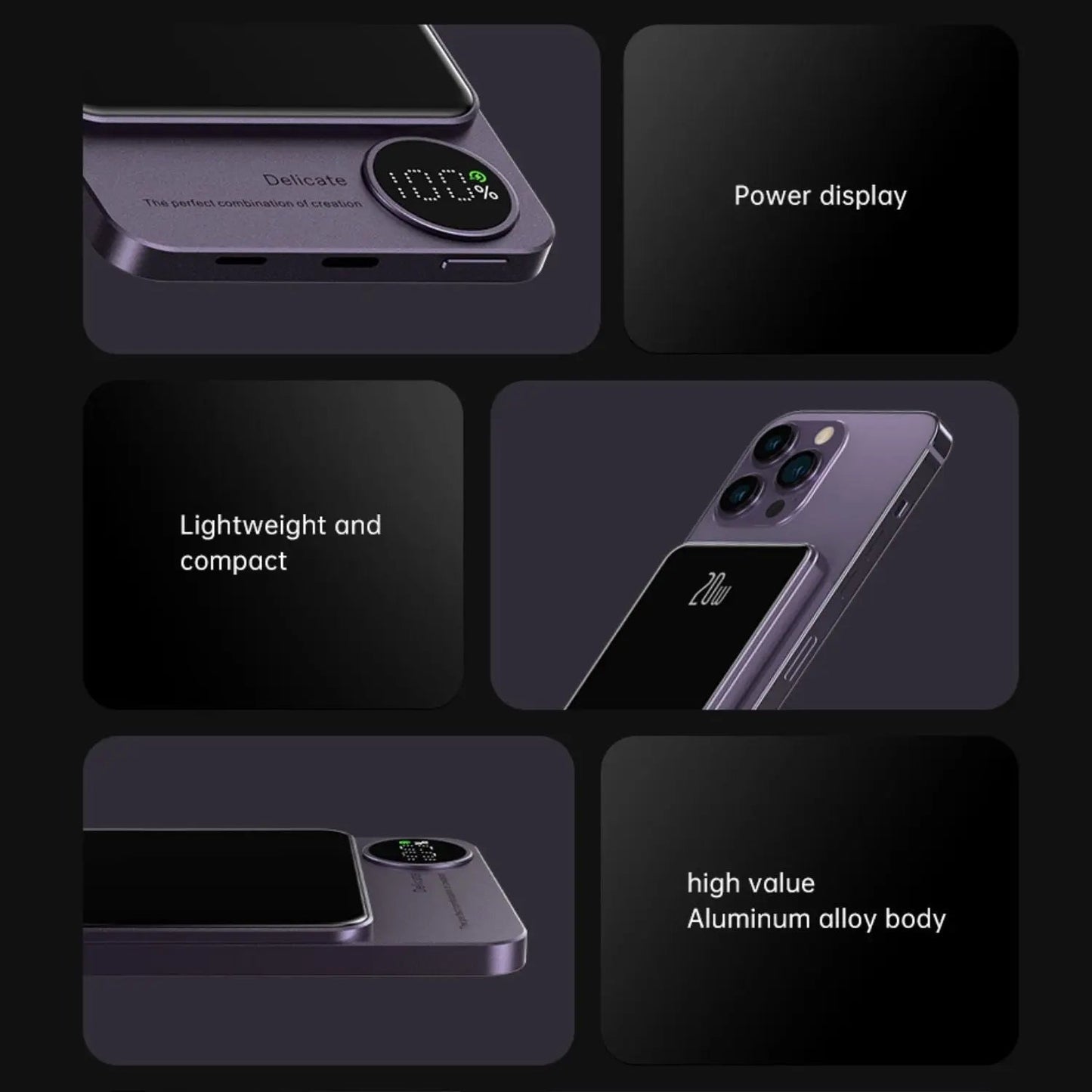 Skanto | Slim Magnetic Fast Charger Power Bank – Wireless, High-Capacity Backup Battery for All Devices