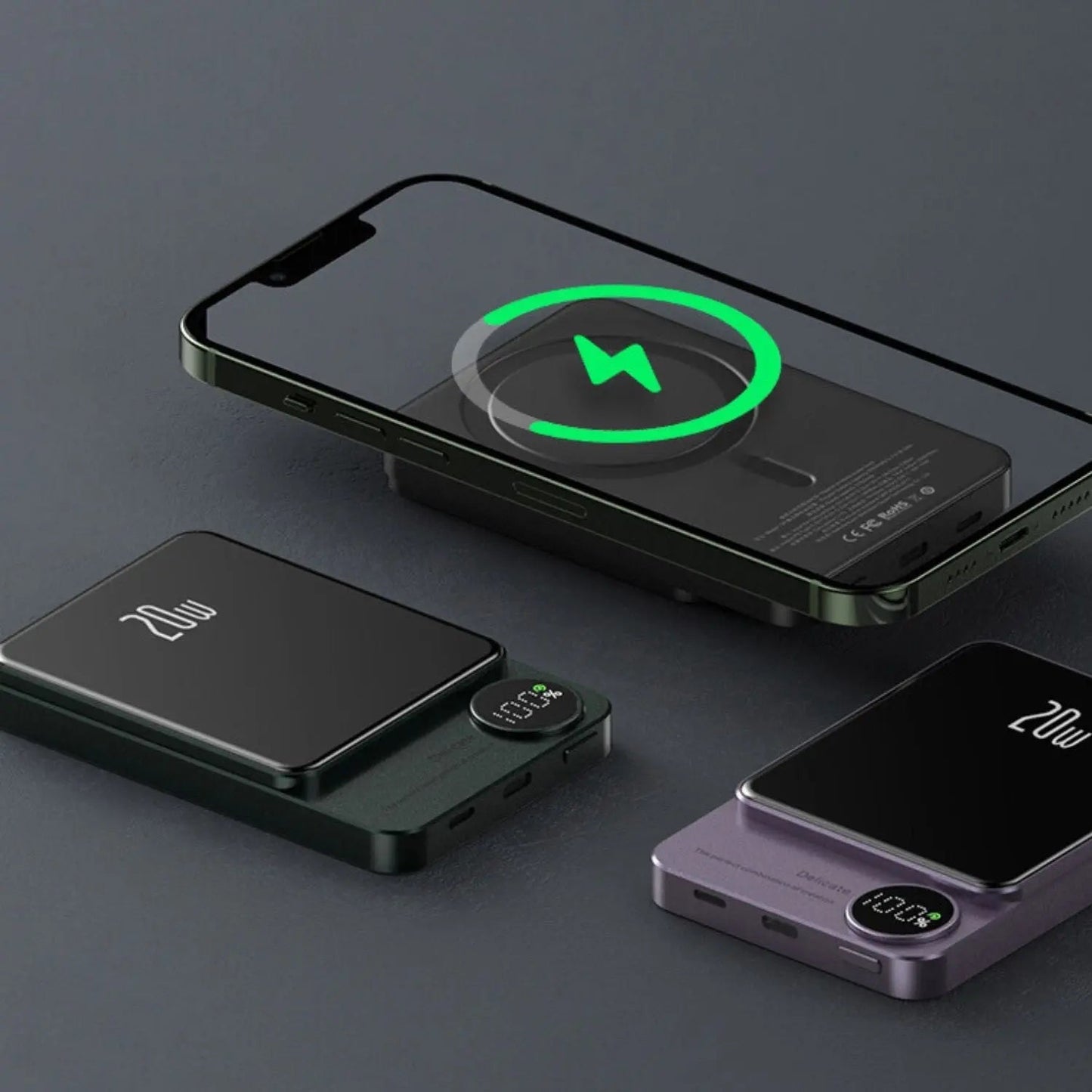Skanto | Slim Magnetic Fast Charger Power Bank – Wireless, High-Capacity Backup Battery for All Devices