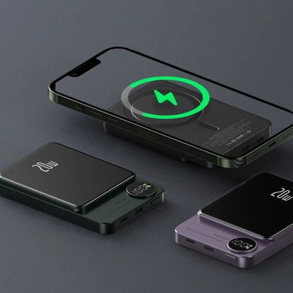 Skanto | Slim Magnetic Fast Charger Power Bank – Wireless, High-Capacity Backup Battery for All Devices