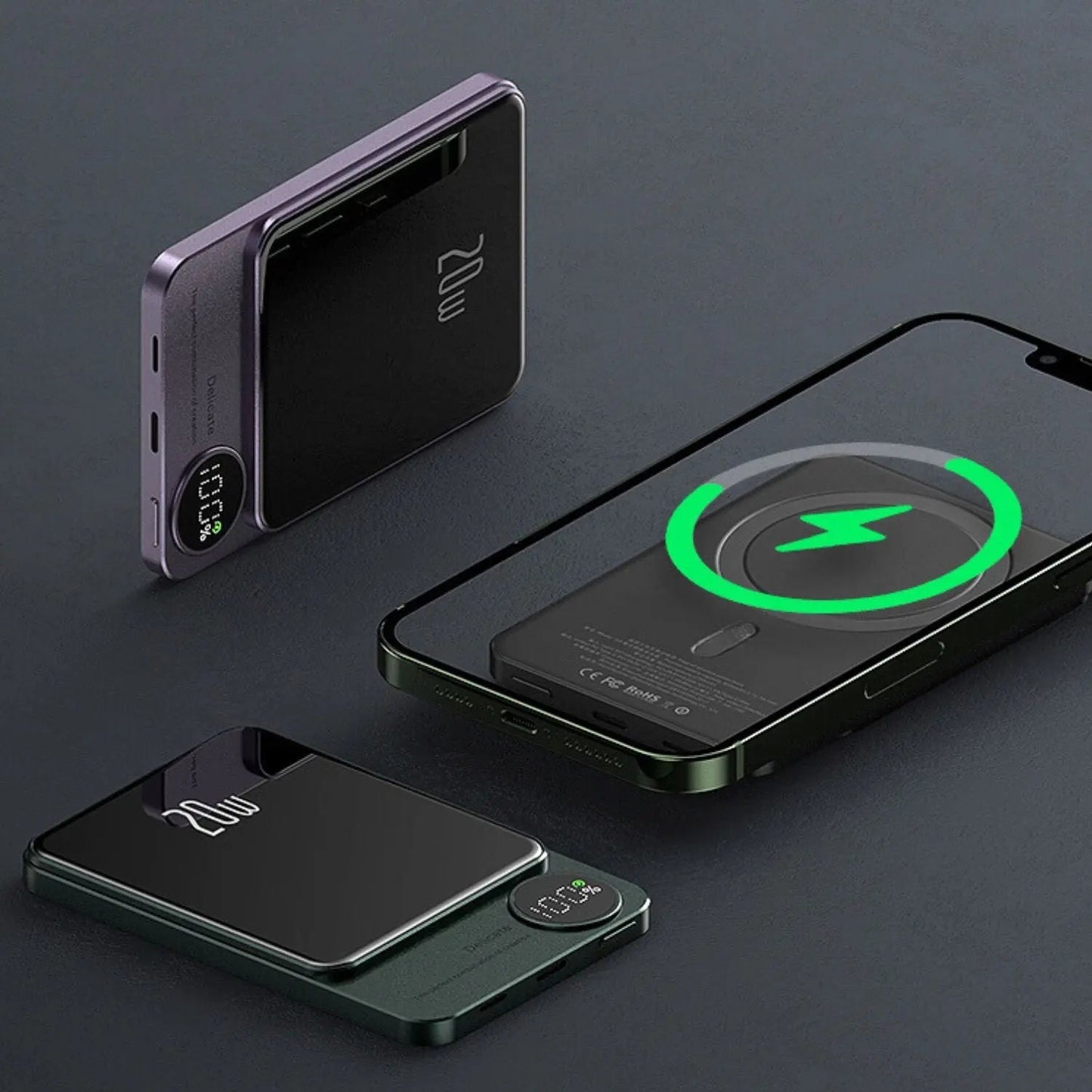 Skanto | Slim Magnetic Fast Charger Power Bank – Wireless, High-Capacity Backup Battery for All Devices