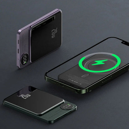 Skanto | Slim Magnetic Fast Charger Power Bank – Wireless, High-Capacity Backup Battery for All Devices