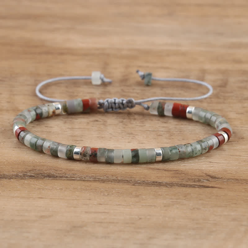 Skanto | Braided bracelet with 2,4 mm natural stone beads – Seraphina