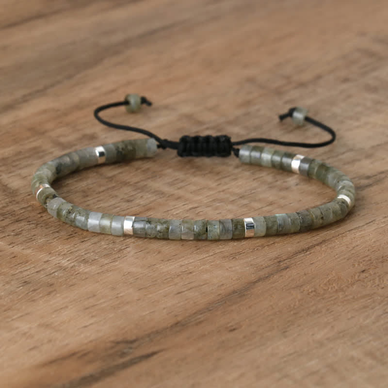 Skanto | Braided bracelet with 2,4 mm natural stone beads – Seraphina