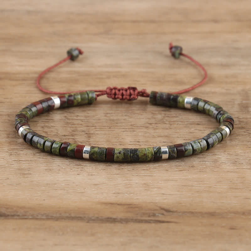 Skanto | Braided bracelet with 2,4 mm natural stone beads – Seraphina