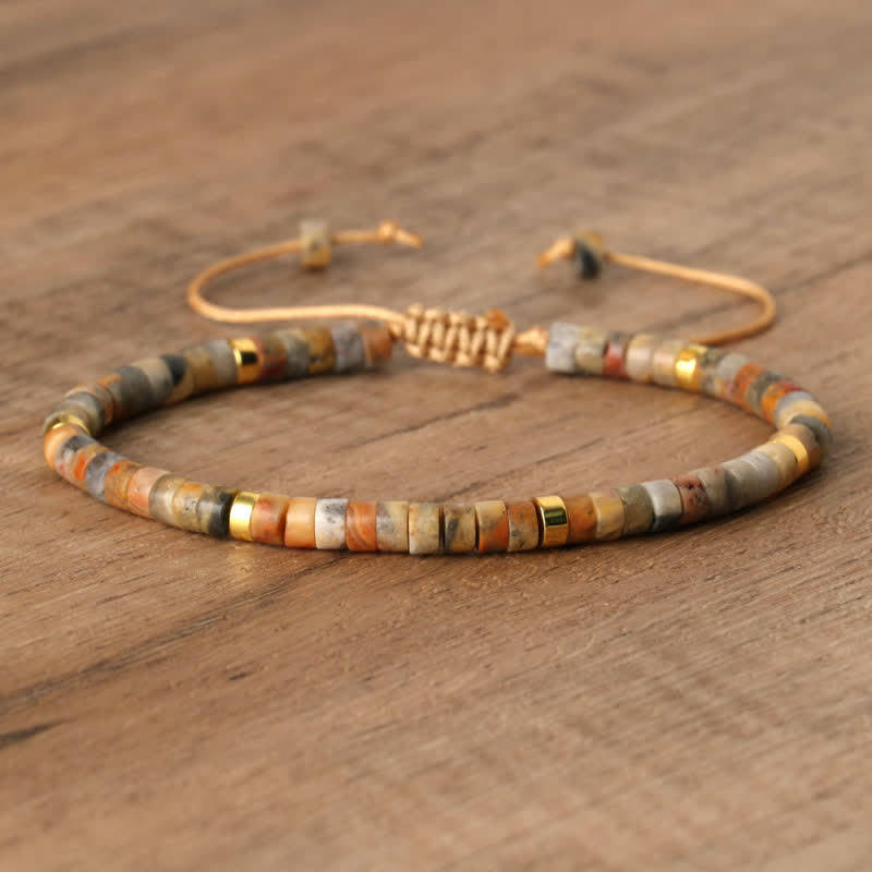 Skanto | Braided bracelet with 2,4 mm natural stone beads – Seraphina