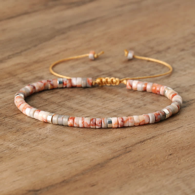 Skanto | Braided bracelet with 2,4 mm natural stone beads – Seraphina