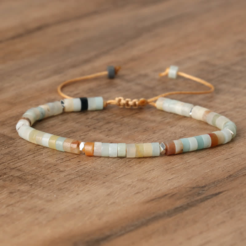 Skanto | Braided bracelet with 2,4 mm natural stone beads – Seraphina