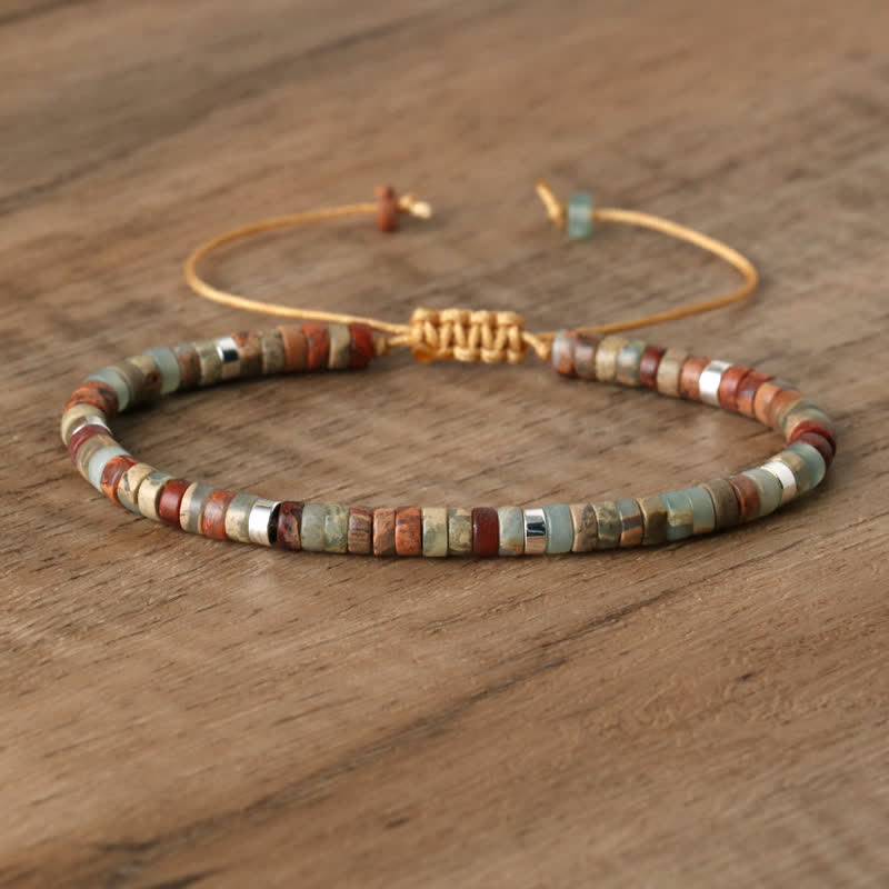 Skanto | Braided bracelet with 2,4 mm natural stone beads – Seraphina