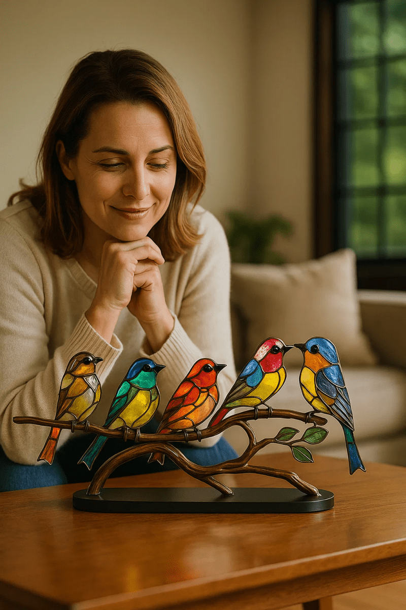 Skanto | ARTISANFINCH – Handmade Colorful Acrylic Bird Statue for Decor