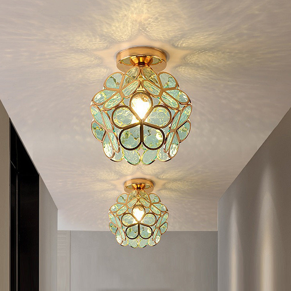 Skanto | Artistic Glass Ceiling Lamp with Flower Design - FlowerHall