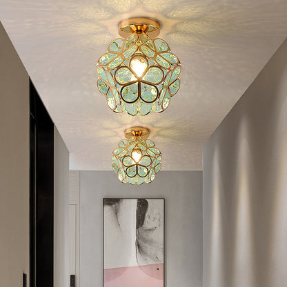 Skanto | Artistic Glass Ceiling Lamp with Flower Design - FlowerHall