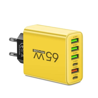 Brehn | PowerMax 65W 6-in-1 Fast Charger – Charge up to 6 devices simultaneously – Ideal for Home, Office, and Travel