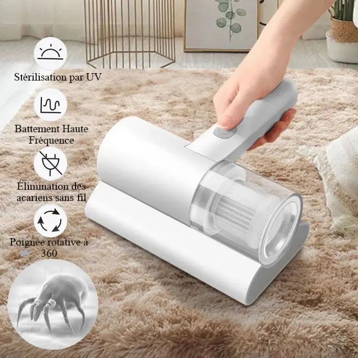BowLift | Wireless Hand Vacuum Cleaner - Anti-Dust Mite - UV and Vibration