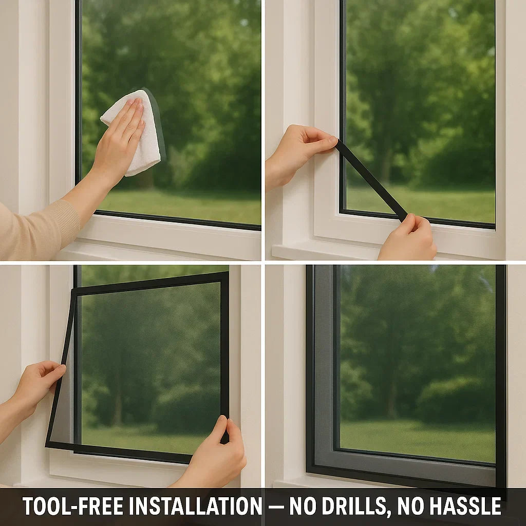 Skanto | Magnetic Mosquito Net for Windows - Invisible Mesh Insect Screen for Home Protection & Pest Prevention