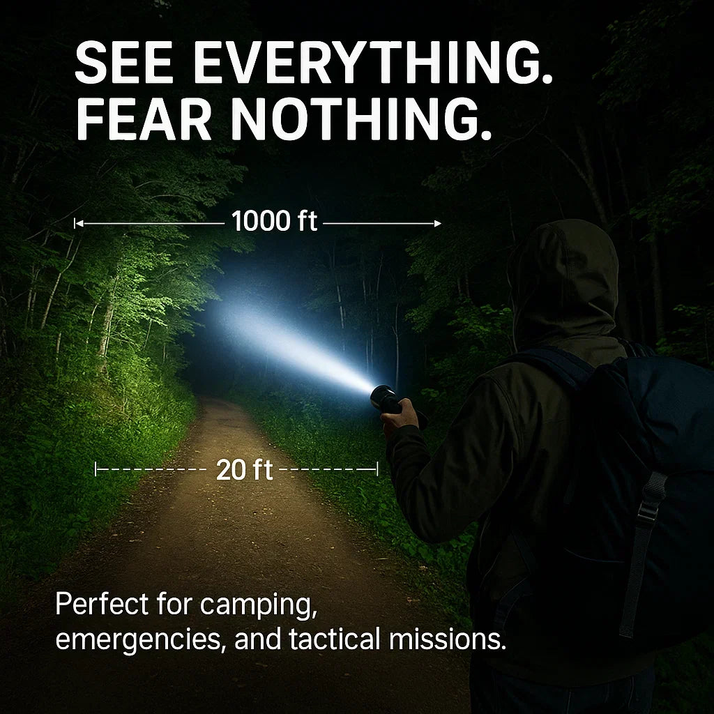 Skanto | 100000 Lumen Tactical Flashlight | World's Brightest High-Handheld Flashlight
