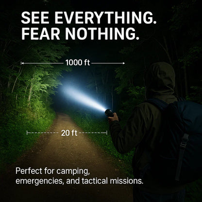 Skanto | 100000 Lumen Tactical Flashlight | World's Brightest High-Handheld Flashlight