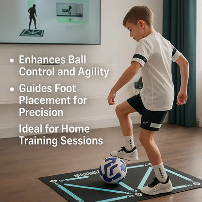 BowLift | Football Pro Training Mat | Anti-Slip, 2x2m Space & Video Program for Skill Enhancement and Home Training