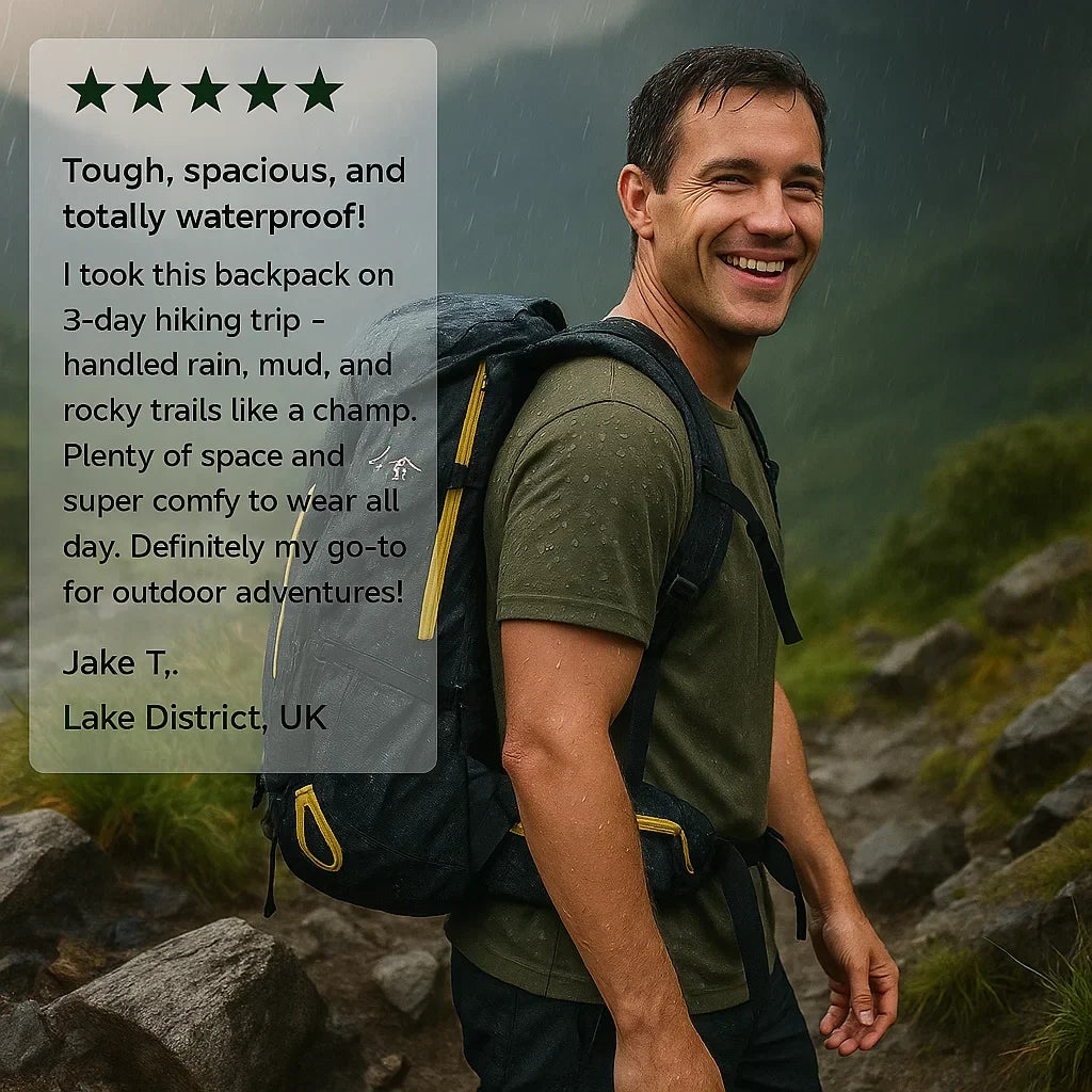 Skanto | 40L Waterproof Hiking Backpack with Multiple Compartments for Outdoor Adventures and Travel